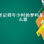 还记得年少时的梦吗是什么歌