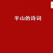 半山的诗词（带半山的诗句大全）