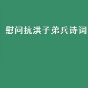慰问抗洪子弟兵诗词（慰问抗洪子弟兵）