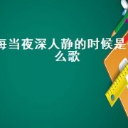 每当夜深人静的时候是什么歌
