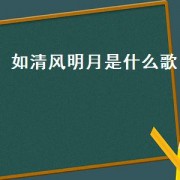 如清风明月是什么歌（你如清风明月小说免费看）