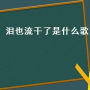 泪也流干了是什么歌（心若倦了泪也干了是哪首歌里的）