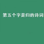 第五个字是归的诗词（最后一个字是归字诗词）
