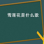 雪莲花是什么歌