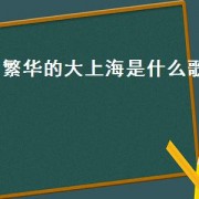 繁华的大上海是什么歌（繁华的城市歌名）