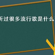 听过很多流行歌是什么歌