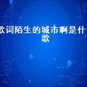 歌词陌生的城市啊是什么歌（当火车开入这座陌生的城市歌词）