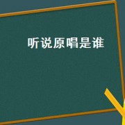 听说原唱是谁