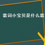 歌词小宝贝是什么歌（歌词是小宝贝的歌曲）