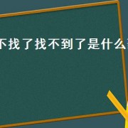 不找了找不到了是什么歌（没有没有是什么歌）