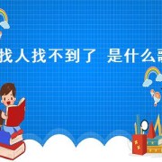 找人找不到了 是什么歌