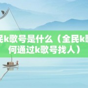 全民k歌号是什么（全民k歌如何通过k歌号找人）