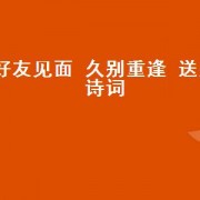 好友见面 久别重逢 送别诗词