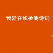 我爱在线检测诗词