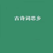 古诗词思乡（古诗词思乡篇）