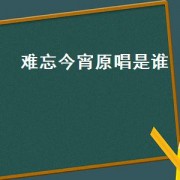 难忘今宵原唱是谁
