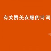 有关赞美衣服的诗词（形容衣服的诗词）