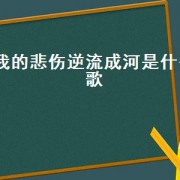 我的悲伤逆流成河是什么歌（悲伤逆流成河歌曲原唱完整）
