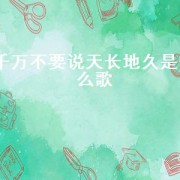 千万不要说天长地久是什么歌