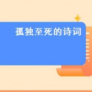 孤独至死的诗词