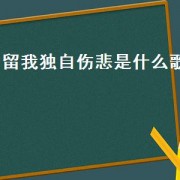 留我独自伤悲是什么歌（留我一个人独自伤悲）