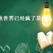 这世界已经疯了是什么歌（疯了是什么歌）
