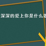 深深的爱上你是什么歌（深深的爱上你图片）