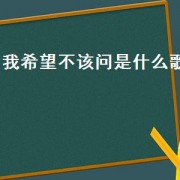 我希望不该问是什么歌