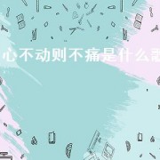心不动则不痛是什么歌（心不动则不痛歌词）