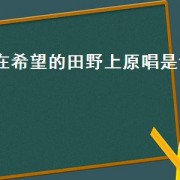 在希望的田野上原唱是谁