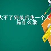 大不了到最后我一个人走是什么歌（大不了到最后我一个人先走歌词）