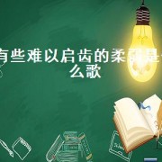 有些难以启齿的柔弱是什么歌