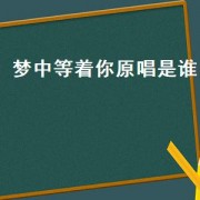 梦中等着你原唱是谁