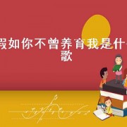 假如你不曾养育我是什么歌