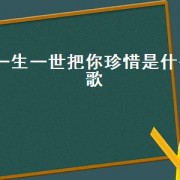 一生一世把你珍惜是什么歌（一生一世把你珍惜是哪首歌的歌词）