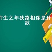 有生之年狭路相逢是什么歌