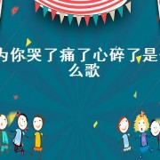 为你哭了痛了心碎了是什么歌（我累了心碎了是什么歌）