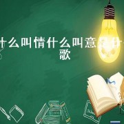 什么叫情什么叫意是什么歌（什么叫做情什么叫爱歌曲名）