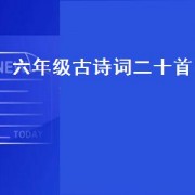 六年级古诗词二十首（六年级的古诗二十首）