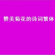 赞美菊花的诗词繁体