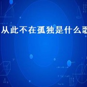 从此不在孤独是什么歌（从此我不再孤独是什么歌的歌词）