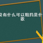 没有什么可以阻挡是什么歌（没有办法能阻挡是什么歌）