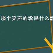 那个笑声的歌是什么歌（用笑声唱的歌是什么歌）