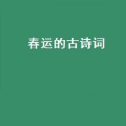 春运的古诗词（春运的古诗大全）