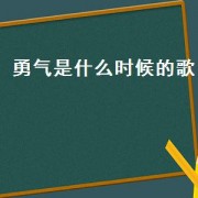 勇气是什么时候的歌（勇气是几几年的歌曲）