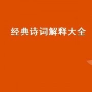 经典诗词解释大全