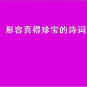 形容喜得珍宝的诗词