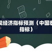 宏观经济指标预测（中国宏观指标）