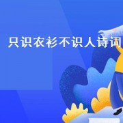 只识衣衫不识人诗词