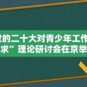 “党的二十大对青少年工作的新要求”理论研讨会在京举办